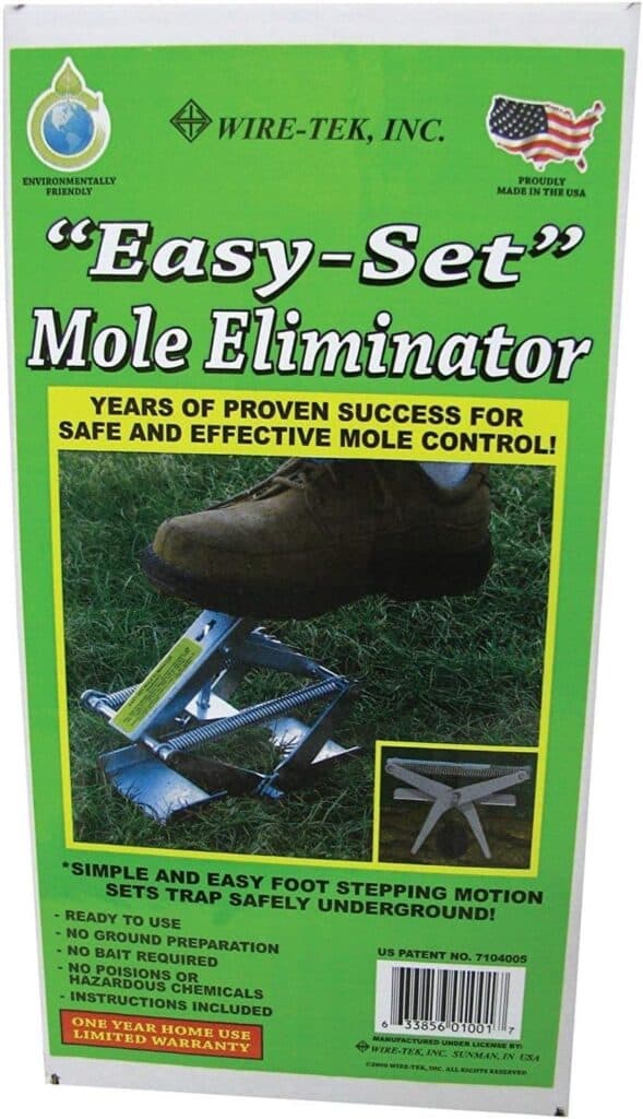Wire-tek easy set mole eliminator, environmentally friendly pest control device for moles.