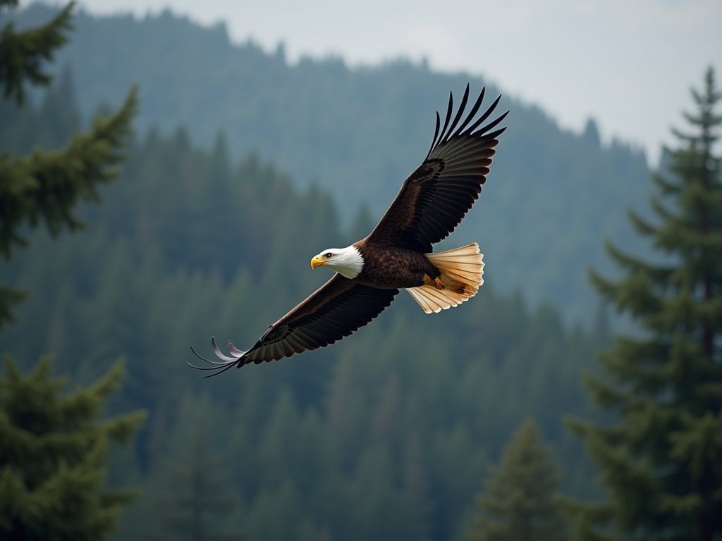 enron eagle soaring over forest