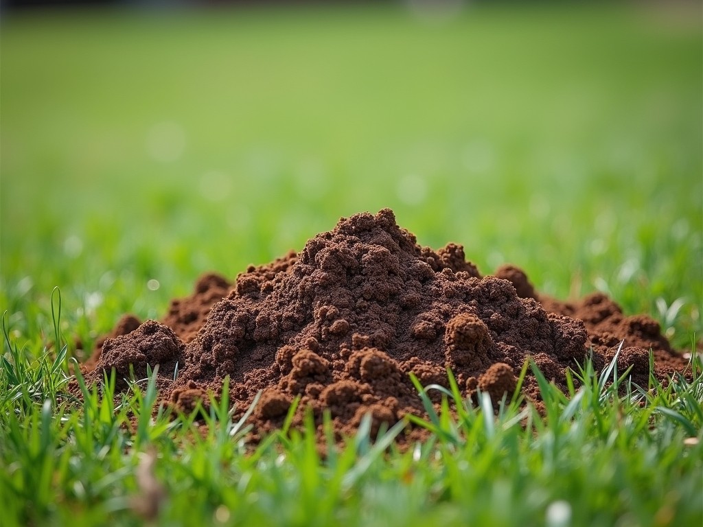 mole pile in yard